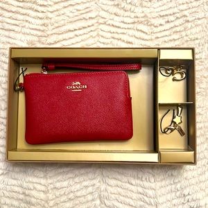 Coach Red Wristlit Gift Box